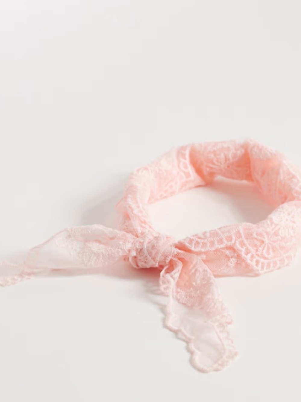 kaiia Accessories Lace Hair Scarf in Blush Pink